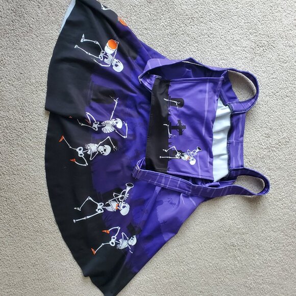 Halloween skeleton apron dress - Picture 2 of 3